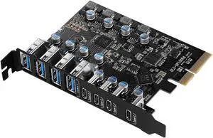 Jansicotek Pcie USB Card Pcie USB 3.2 Gen 2, 8 Port Pcie Expansion Card USB 3.2 10Gbps High Speed Transmission Stable Power USB 3.2 Front Expansion Card- (4X USB C - 4X USB A)