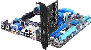 Jansicotek 4-Ports PCI-E to USB 3.2 Expansion Card, 10Gbps High Speed USB3.2 PCI-EX4 X8 X16 Adapter, Internal USB3.2 Hub Converter for Desktop PC, (4X USB C)