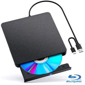 Jansicotek External CD DVD Bluray Drive for Laptop, USB 3.0&Type-C Portable CD DVD Burner Player Reader Writer, CD/DVD /Blu-ray Player for MacBook Laptop Desktop PC Windows 11/10/8/7/XP Linux Mac OS Jansicotek External CD DVD Bluray Drive for Laptop, USB 3.0&Type-C Portable CD DVD Burner Player Reader Writer, CD/DVD /Blu-ray Player for MacBook Laptop Desktop PC Windows 11/10/8/7/XP Linux Mac OS