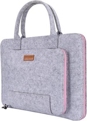 Jansicotek Laptop Sleeve 10-11.6 Inch Felt Laptop case Notebook Computer Case Carrying Case Bag Pouch with Handle for 10“-11.6" Acer / Asus / Dell / Lenovo / HP Grey & Pink