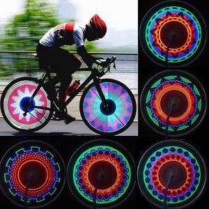 Jansicotek Colorful Bicycle Lights Bike Cycling Wheel Spoke Light 32 LED Flashing Spoke Light 32-pattern Waterproof