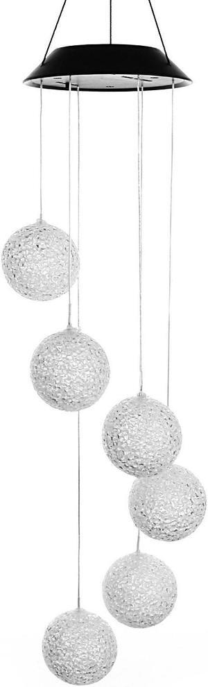 Jansicotek Romantic LED Wind Chime Lights, Solar Color Changing Solar Mobile Wind Chimes Lights Night Light For Home, Party, Festival Days, Garden,Christmas Decoration with Spinning Hook(Ball)