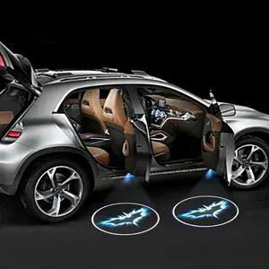 Jansicotek Car Door Projector Lights 2 Pcs Wireless Led Car Lights With Magnet Sensor Auto Courtesy Welcome Logo Shadow Lamp Battery Operated 6AAA included(Batman)