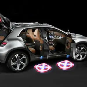 Jansicotek Car Door Projector Lights 2 Pcs Wireless Led Car Lights With Magnet Sensor Auto Courtesy Welcome Logo Shadow Lamp Battery Operated 6AAA included(Captain America)