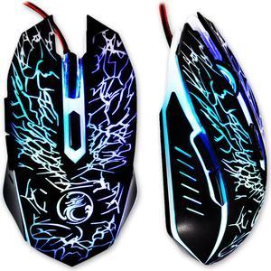 Jansicotek X5 USB Wired Optical Computer Mouse 6 Key 2400DPI Colorful Led Breathing Light Mice Mause for PC Laptop Games