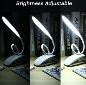 Jansicotek USB Rechargeable LED Book Light Reading Light, Desk Lamp with 360° Flexible,3 mode Dimmable,Touch Control, Clip for Reading