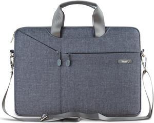 WIWU 15.6 Inch Laptop Shoulder Bag Slim,  Laptop Sleeve Bag Briefcase Handbag Carrying Case for Macbook ThinkPad Dell HP Acer ASUS Toshiba Samsung Chromebook (15.6, Gray)