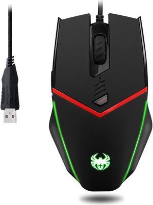 Zelotes Programmable Gaming Mouse,500/1000/1500/2000/3200DPI,6 Programmable Buttons,Weight Tuning Set,Ergonomic LED Wired Mouse Computer Mice for Gamer PC Laptop Desktop Notebook,Black