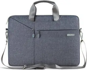 WIWU 15 / 15.6 Inch Laptop Bag Message Bag with Straps for Men Briefcase Waterproof Laptop Case Laptop Bags Computer Bag Gifts for Men Laptop Sleeve Case Business Travel Bag (15.6 inch, Gray)