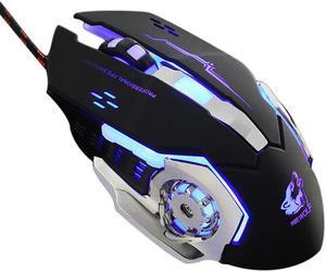 Jansicotek Gaming Mouse 4000DPI 6 Buttons RGB Backlit USB Wired Optical Gamer