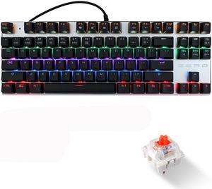 ZERO Gaming Keyboard Mechanical Illuminated Keyboard with Red Switch, 87 keys, 9 Kind of Backlit,(Red Switch,Black keycap)