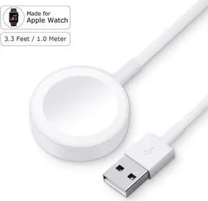 Jansicotek Apple Watch Charger Pad and iWatch Magnetic USB Charging Cable/Cord for 38mm & 42mm Series 1/2/3 (1m/3.3ft),Weytech Magnetic Charging Cablefor Apple Watch [ Apple MFi Certified ]