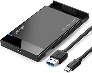 Jansicotek High Speed USB C Hard Drive Enclosure USB 3.1 Gen 2 Type C to SATA External Hard Drive Disk Case for 9.5mm 7mm 2.5 Inch SATA I II III, PS4, HDD, SSD Up to 6TB, UASP Tool Free