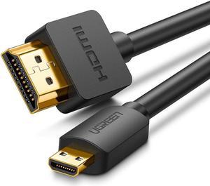 Jansicotek Micro HDMI To HDMI Cable Gold 4K Hard&Flexible For Tablet Camera Phone Type D To A Micro HDMI Cord-(6.6ft, 2m)