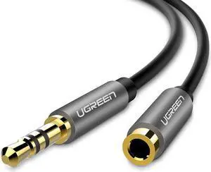 Jansicotek Audio Auxiliary Stereo Extension Audio Cable 3.5mm Stereo Jack Male to Female, Stereo Jack Cord for Phones, Headphones, Speakers, Tablets, PCs, MP3 Players and More -Black(3.3FT, 1meter)