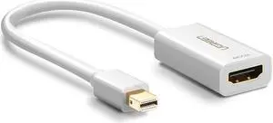 Jansicotek Mini DisplayPort to HDMI Adapter, Thunderbolt 2.0 to HDMI Converter Support 3K&4K Compatible MacBook Air, iMac, MacBook Pro, Surface Dock, Monitor, Projector - White