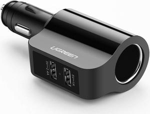 Jansicotek 5V 3.4A Dual USB Car Charger Compatible Samsung Galaxy S8/S8 Plus/S9/S9 Plus/Note 9/8, LG V30/V20/G6/G5, HTC 10/U11 in-Car Navigation, Voice Initiated Calling, and Music Streaming