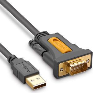Jansicotek USB to Serial Adapter - Gold Plated - Prolific PL2303 Chipset - DB9 (9-pin) - USB to RS232 Adapter for Windows 10, 8.1, 8,7, Vista, XP, 2000, Linux and Mac OS, 10ft
