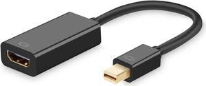 Jansicotek Gold Plated Mini DisplayPort to HDMI 4K Adapter (Black) - Thunderbolt 2 Compatible for MacBooks & Mac Mini, Surface Pro's, Surface Book, Chromebook Pixel, etc- Black