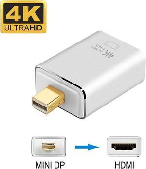 Jansicotek  Mini DisplayPort to HDMI Adapter, 4K@30Hz Mini DP(Thunderbolt) to HDMI 2.0 Converter for MacBook Air, iMac, MacBook Pro, Surface Pro 3/4/5,Surface and More (Silver)