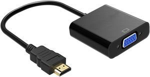 Jansicotek HDMI to VGA Adapter , Gold-Plated 1080P Active HDMI to VGA Adapter Video Converter Male to Female for Computer, Desktop, Laptop, PC, Monitor, Projector, HDTV, Chromebook, Raspberry Pi-Black