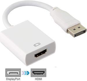 Jansicotek DisplayPort to HDMI Adapter Converter Support 1080P - Male to Female DP to HDMI for DisplayPort Enabled Desktops and Laptops to Connect to HDTV/HDMI Displays - White