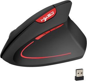 HXSJ Vertical Mouse 2.4G Wireless Mouse Rechargeable Mouse Built-In 600 MA Battery Adjustable 2400Dpi for Windows 7/8/Vista/XP/2000 suitable for Office&Games -Black
