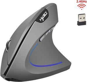 HXSJ T22 USB 2.4G Wireless Vertical Mouse Gaming Mouse 4 Buttons 1600 1800 2400dpi For Laptops for PC Laptop Computer (Battery Included)-Gray