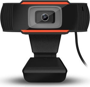 HXSJ Webcam 480P HD Video Web Camera HD with Microphone USB Plug and Play Web Cam Callling Recording for PC Computer Laptop for Mac Windows XP / 7/8 / 10/and Android TV- Orange
