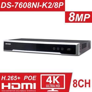 Hikvision Original DS-7608NI-K2/8P English Version 8CH CCTV System DS-7608NI-K2/8P Embedded Plug & Play 4K NVR with 2 SATA Interfaces 8 POE Port