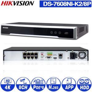 Hikvision Original DS-7616NI-K2/8P 8POE ports DS-7608NI-K2/8P 4K 8ch Cameras POE 8ch H.265 up to 8MP Camera Security Network Video Recorder