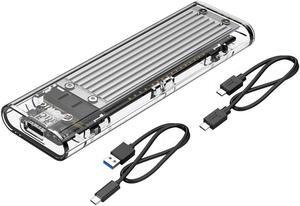 Jansicotek  NVME SSD Enclosure, M.2 NVME to USB C USB 3.1 Adapter with Case, Tool-Free USB3.1 Type-C Gen2 10Gbps to M.2 SSD Enclosure, Fit for 2230/2242/2260/2280 PCIe NVMe M-Key SSD -Silver
