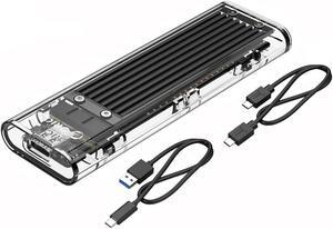 Jansicotek  NVME SSD Enclosure, M.2 NVME to USB C USB 3.1 Adapter with Case, Tool-Free USB3.1 Type-C Gen2 10Gbps to M.2 SSD Enclosure, Fit for 2230/2242/2260/2280 PCIe NVMe M-Key SSD -Black