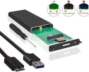 Jansicotek M.2 SSD Enclosure B Key, M2 SATA NGFF to USB 3.0 Adapter Ideal for NGFF M.2 2280 2260 2242 2230 SSD with Key B/Key B+M