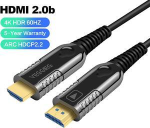 VEGGIEG HDMI2.0b Optic Fiber Cable Ultra Long Slim and Flexible Supports 4K60HZ 18.2 Gbps, ARC, HDCP2.2, 4:4:4, for Apple TV or 4K TV Box, (3M,10ft)