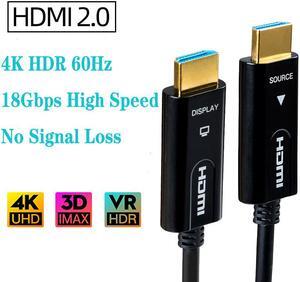 Jansicotek HDMI Cable Optical Fiber HDMI 2.0b Cable 4K 60HZ 3D 1m 2m 3m 5m 10m 15m 20m 25m 30m 50m 100m for HD TV LCD Laptop PS3 Projector Computer (15M,50ft)