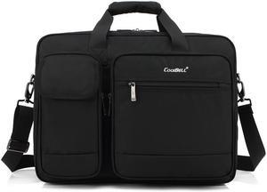 Jansicotek Laptop Bag Laptop Briefcase Fits Up to 15.6 Inch Laptop Water-Repellent Light Weight Shoulder Bag Laptop Messenger Bag Computer Bag for Travel/Business/School/Men/Women-Black