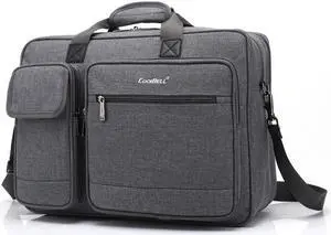 Jansicotek Laptop Bag 15.6 Inch, Business Briefcase for Men Women, Water Resistant Messenger Shoulder Bag with Strap, Durable Office Bag, Carry On Handle Case for Computer Notebook MacBook, Gray