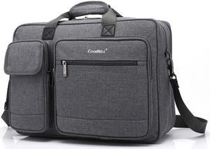 Jansicotek Large Capacity Laptop Bag Premium Laptop Briefcase Fits Up to 17.3 Inch Laptop Water-Repellent Shoulder Messenger Bag Computer Bag for Travel/Business/School/Men/Women- Gray