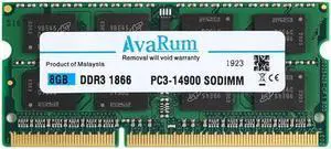 8GB DDR3L-1866Mhz (PC3L 14900) SODIMM 2Rx8 Memory for Laptops by Avarum Ram