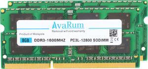 Avarum RAM equal to 16GB (2 x 8G) 204-Pin DDR3 SO-DIMM DDR3L 1600 (PC3L 12800) Laptop Memory Model CT2C8G3S160BMCEU