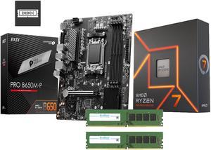 Avarum 16GB DDR5 5200 (PC5 41600) PRO B650M-P AM5 Ryzen 7000 DDR5 SATA 6G M.2 LAN Audio mATX Motherboard Ryzen 7 7800X3D - Ryzen 7 7000 Series 8-Core 4.2 GHz Socket AM5 120W AMD Radeon Graphics Deskto