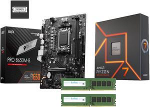 Avarum 16GB DDR5 5200 (PC5 41600) PRO B650M-B AM5 Ryzen 7000 DDR5 SATA 6G M.2 LAN Audio mATX Motherboard Ryzen 7 7800X3D - Ryzen 7 7000 Series 8-Core 4.2 GHz Socket AM5 120W AMD Radeon Graphics Deskto