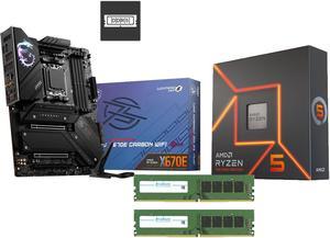 Avarum 16GB DDR5 5200 (PC5 41600) MPG X670E CARBON WIFI DDR5 AM5 AMD Ryzen 7000 Series SATA 6Gb/s ATX Motherboards Ryzen 5 8600G - Ryzen 5 8000-G Series 6-Core 4.3 GHz Socket AM5 65W Processor