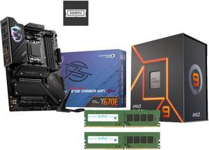 Avarum 16GB DDR5 5200 (PC5 41600) MPG X670E CARBON WIFI DDR5 AM5 AMD Ryzen 7000 Series SATA 6Gb/s ATX Motherboards Ryzen 9 7900X3D - Ryzen 9 7000 Series 12-Core 4.4 GHz Socket AM5 120W AMD Radeon Grap