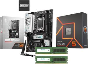 Avarum 16GB DDR5 5200 (PC5 41600) B650M WiFi AMD B650 SATA 6GB / S DDR5 Ryzen 7000 Micro ATX Motherboard Ryzen 5 8600G - Ryzen 5 8000-G Series 6-Core 4.3 GHz Socket AM5 65W AMD Radeon 760M Processor