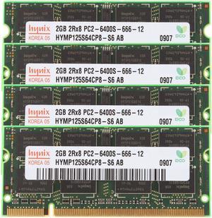 Hynix 8GB (4X 2GB) 2Rx8 PC2-6400 DIMM DDR2 800Mhz 1.8V 200pin Laptop Memory RAM