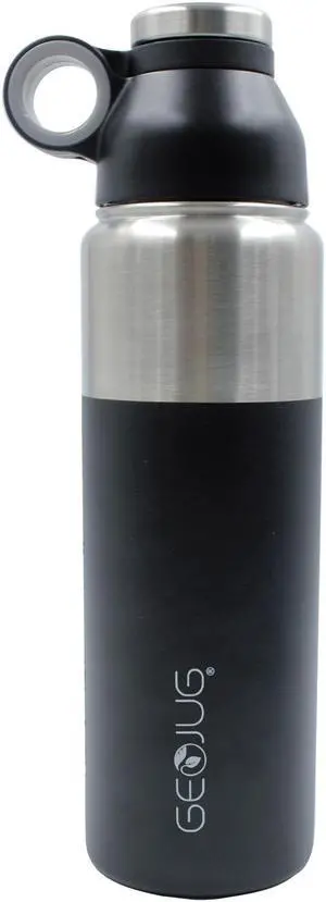Brentwood GeoJug 24oz Stainless Steel Vacuum Insulated Water Bottle, Black G-1024BK