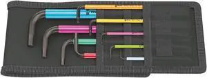 Wera 05022639001 950 SPKL/9 SZ Multicolour L-key Set, Imperial, BlackLaser