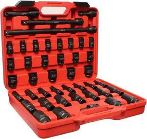ABN 1/2" Inch Drive Metric Impact Socket Set with Extensions & Swivel Joint